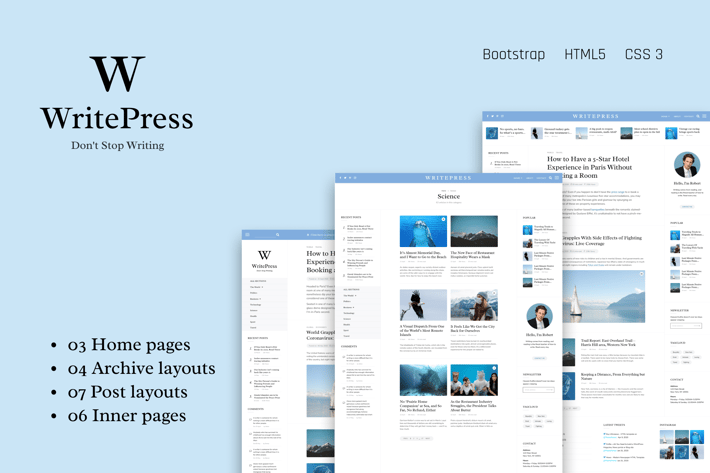 WritePress - Simple Minimal Personal Blog Template