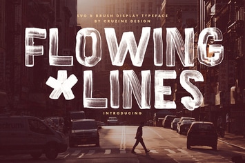 Flowing Lines Brush & SVG Font