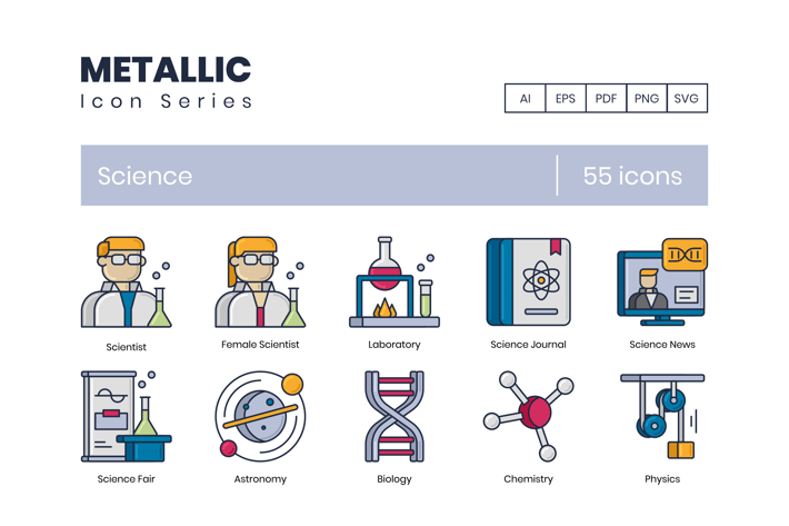 55 Science Icons