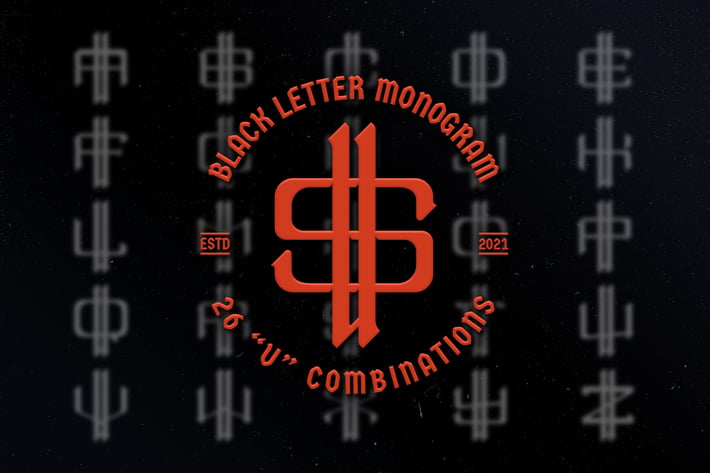 U Black Letter Monogram Logo Vol.3