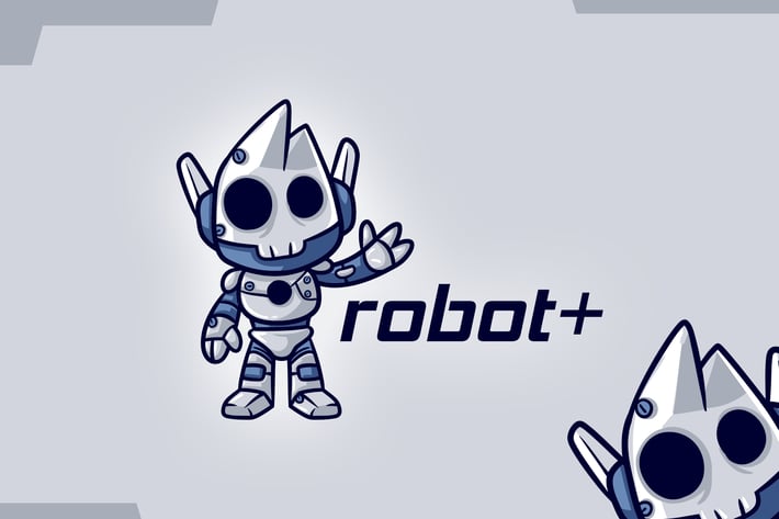 Cartoon Cute Skull Skeleton Robot Mascot Logo