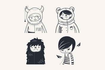 Modern Characters Hipsters