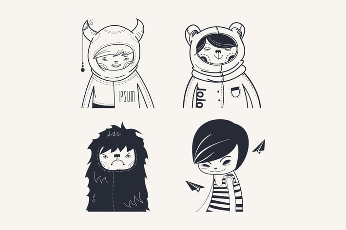 Modern Characters Hipsters