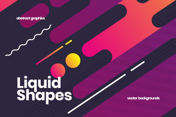 Retro Liquid Rounded Shapes Backgrounds