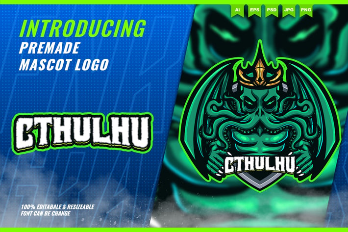 Kraken Cthulhu - Mascot Esport Logo Template