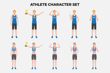 Athlete Character Set – Illustrations