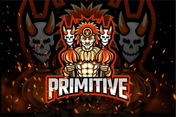 Primitive People E-Sport and Sport Logo Template