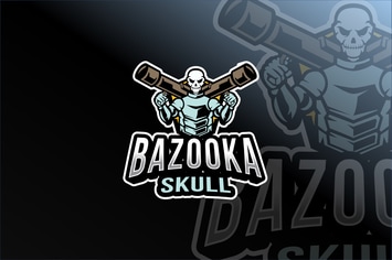 Bazooka Skull Esport Logo Template