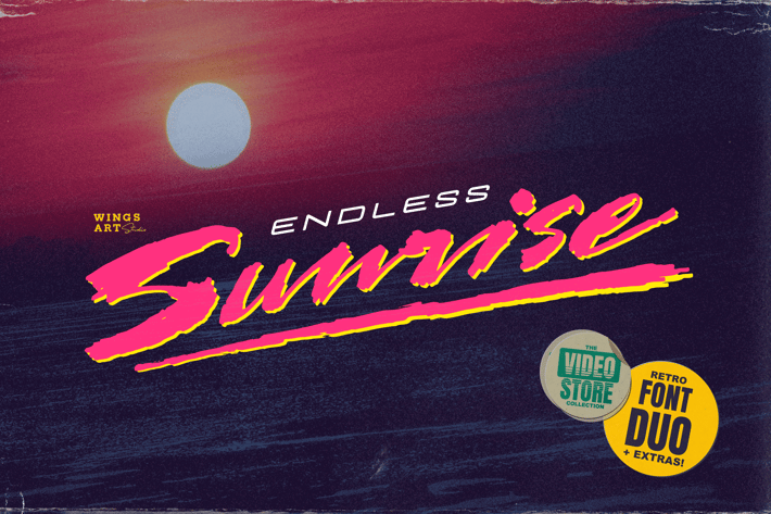 Endless Sunrise - 1980s Inspired Script Font Duo