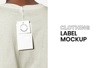 Plain Clothing Price Tag Mockup on T-Shirt 