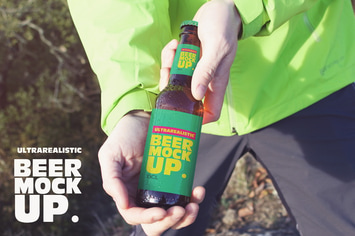 Beer in the Hands Mockup