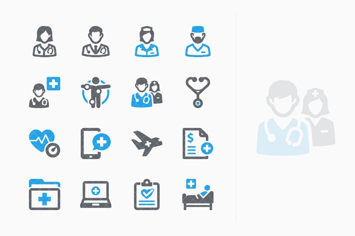 Blue Medical Services Icons Set 2 - Sympa Series