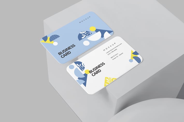 Business Card Mockup Round Corners