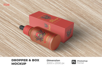 Dropper Bottle & Box Mockup