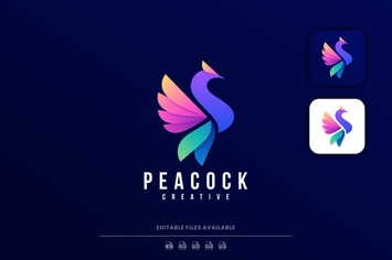 Peacock Gradient Colorful Logo