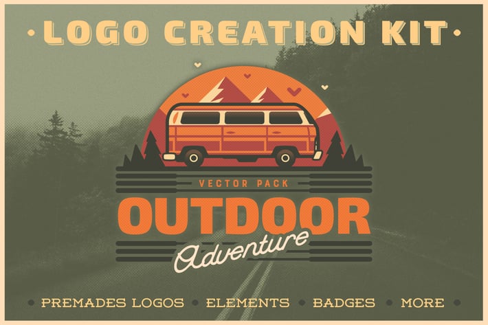 Outdoor Adventure. Logo Creation Kit