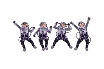 Astronaut Character Set Graphics Vector