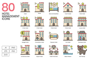 80 Hotel Management Icons