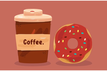 Donut and Coffee Illustration