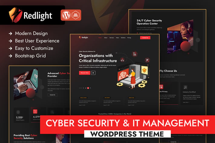 Redlight Cyber Security & IT Management WordPress 