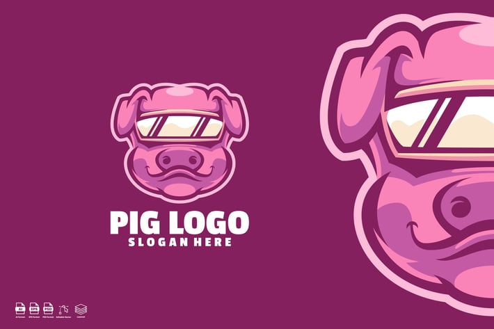 Pig logo template