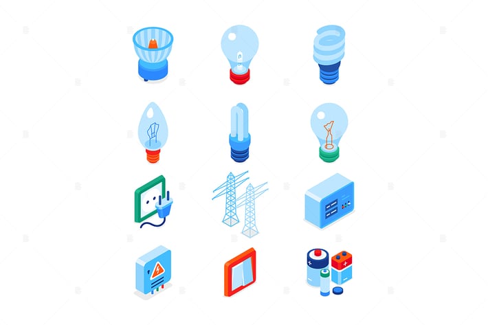 Electrical Supplies - Isometric Icons