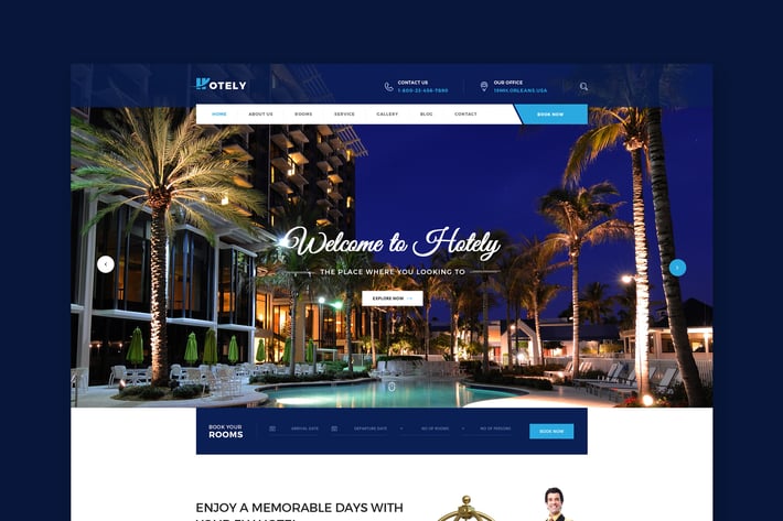 Hotely - Hotel Booking & Travel PSD Template