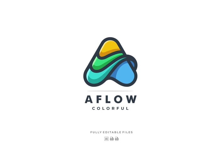 Letter A Color Line Logo