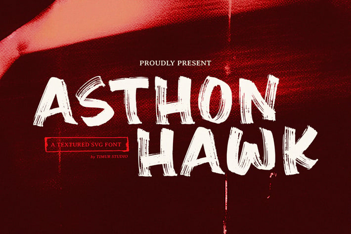 Asthon Hawk - Textured SVG Font TT
