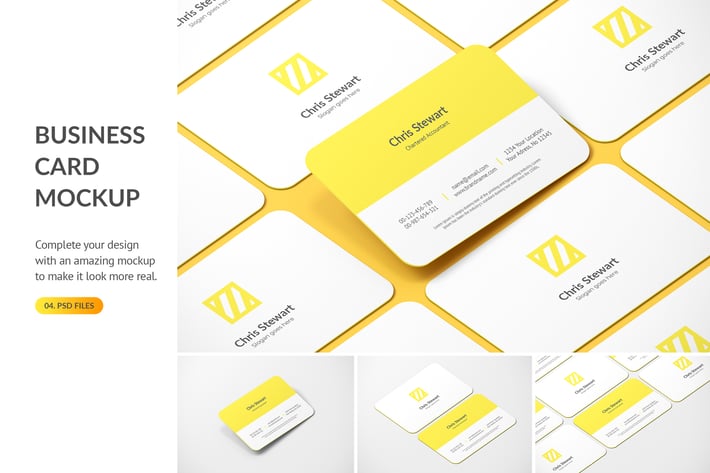 Rounded Business Card Mockup
