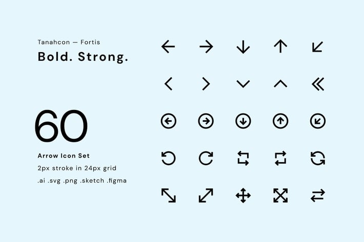 UI Icon Set - 60 Arrows