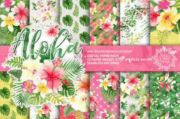 Tropical Digital paper pack
