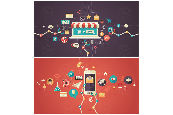 Set of modern flat design business infographics