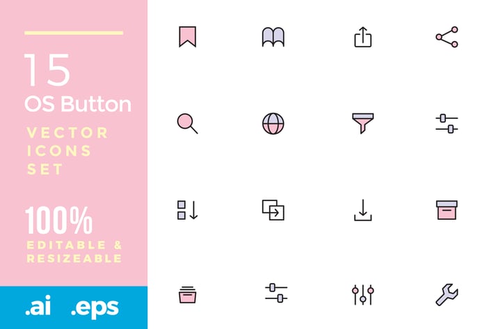 15 OS Button icons 