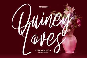 Quiney Loves Signature Script Font