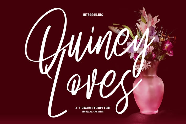 Quiney Loves Signature Script Font