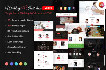 Wedding Event - Wedding Invitation HTML Template