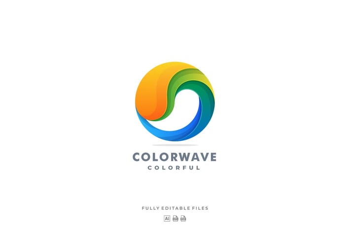 Abstract Wave Colorful logo
