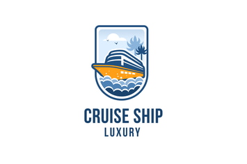 Cruise Ship Luxury Logo Template