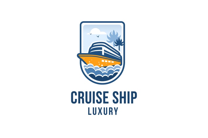 Cruise Ship Luxury Logo Template