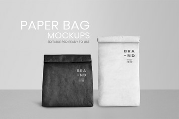 Eco-friendly minimal paper bag mockup