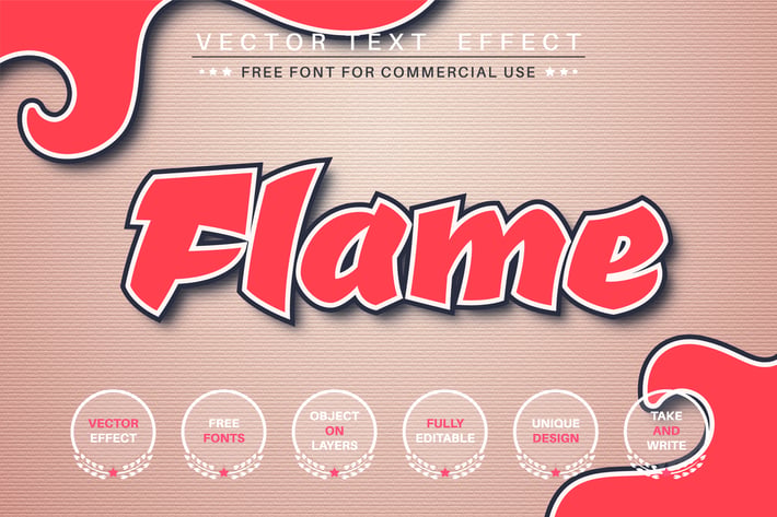 Flame graffiti - editable text effect, font style