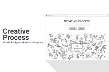 Creative Process Doodle Background Web Template