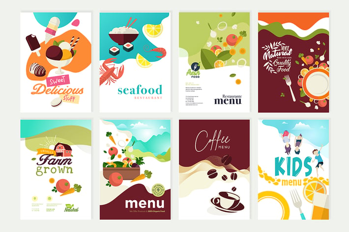 Set of menu and brochure design templates