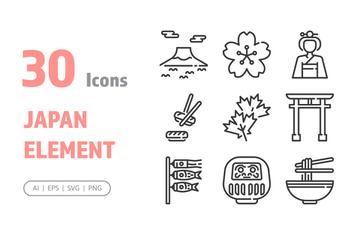30 Japan Element Icons