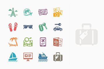 Tourism & Travel Icons Set 5 - Colored Series