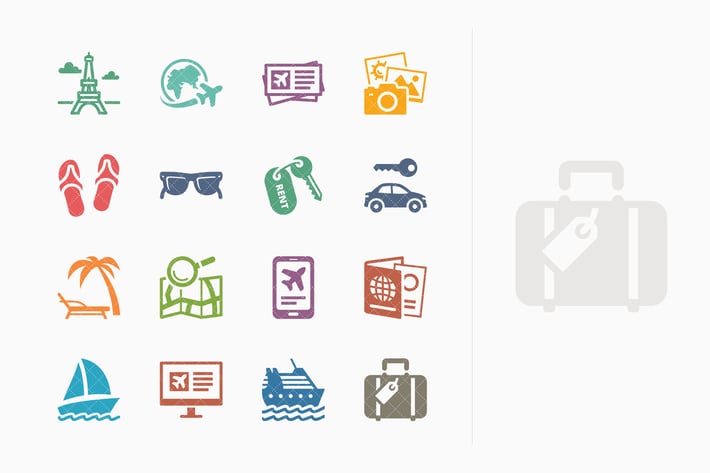 Tourism & Travel Icons Set 5 - Colored Series