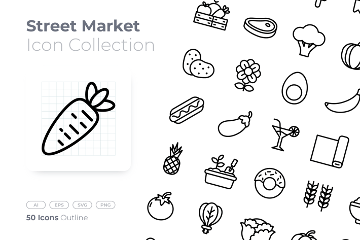 Street Market Outline Icon