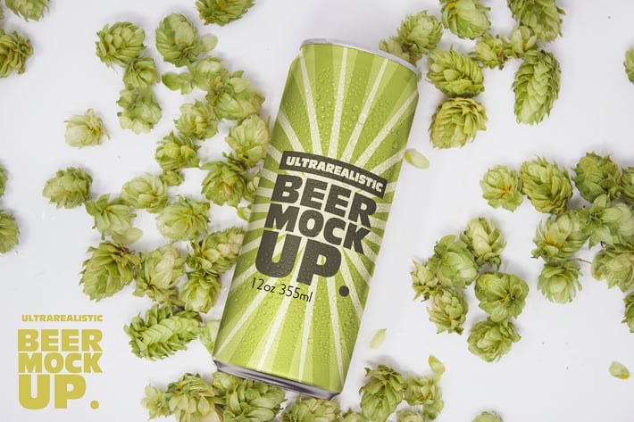 12oz Beer Can Mockup