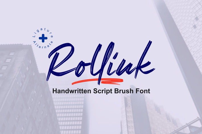 Rollink - a simple brush font 